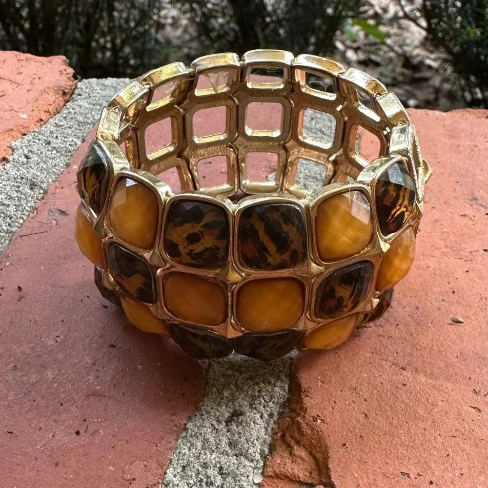 Retro Chunky Wide Gold Bracelet